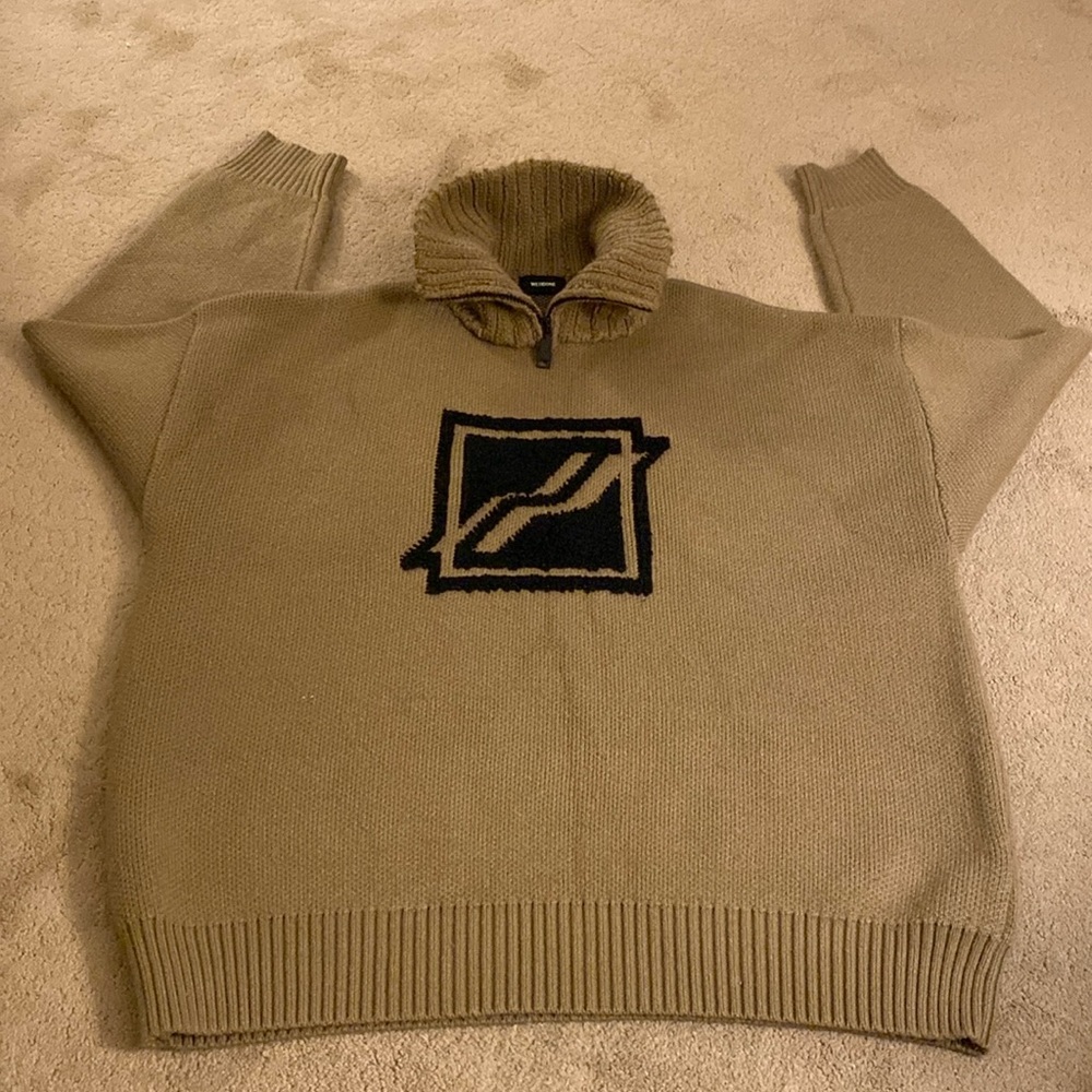 WE11DONE SQUARE LOGO PILE KNIT‎ JUMPER SWEATER